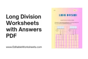 Long Division Worksheets with Answers PDF Visual Presentation