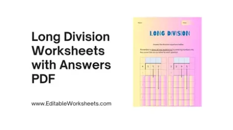 Long Division Worksheets with Answers PDF Visual Presentation