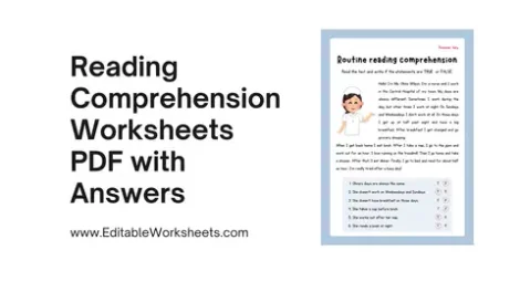 Reading Comprehension Worksheets PDF with Answers Presentation