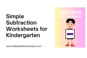 Simple Subtraction Worksheets for Kindergarten Visual Presentation