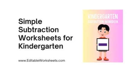 Simple Subtraction Worksheets for Kindergarten Visual Presentation