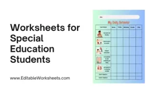 Worksheets for Special Education Students Presentation