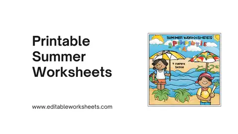 printable summer worksheets visual presentation