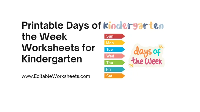 Printable Days of the Week Worksheets for Kindergarten 11